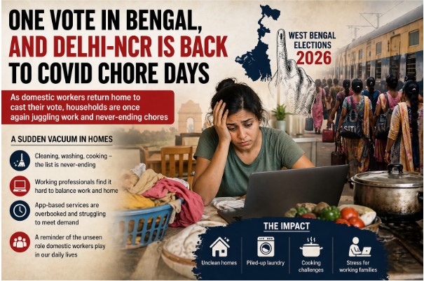  Delhi-NCR Faces Domestic Help Crisis as Bengal Voting Triggers Chore Burden