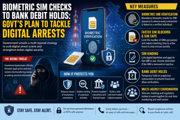 Biometric SIM Checks and Bank Debit Holds: Govt Plan to Stop Digital Arrest Scams